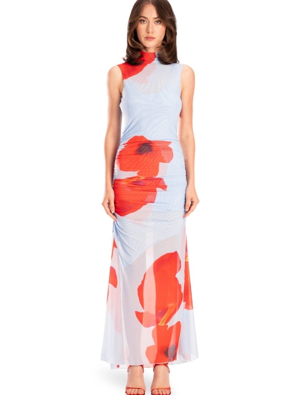 SAEMDI Floral Mesh Maxi Dress Medium Retail $285